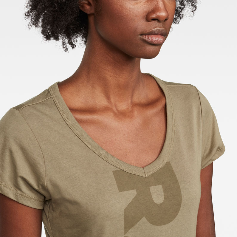 G-Star RAW® Emoru Slim T-Shirt Beige detail shot