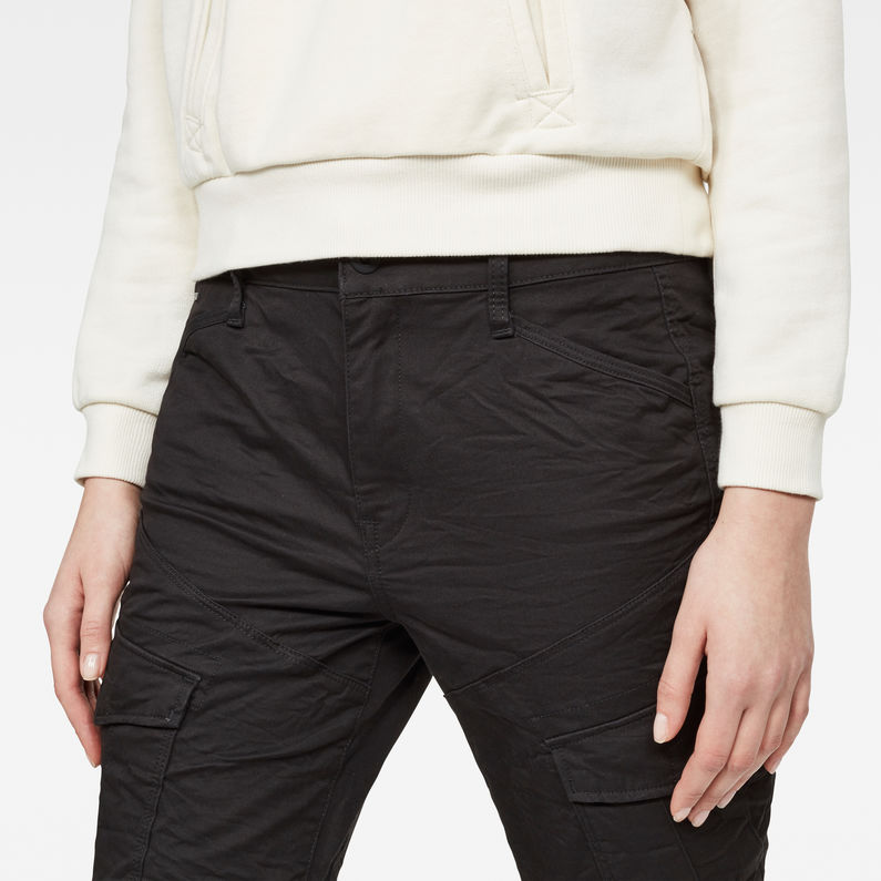 G-Star RAW® Rovic Mid Waist Skinny Cargo Pants Black detail shot