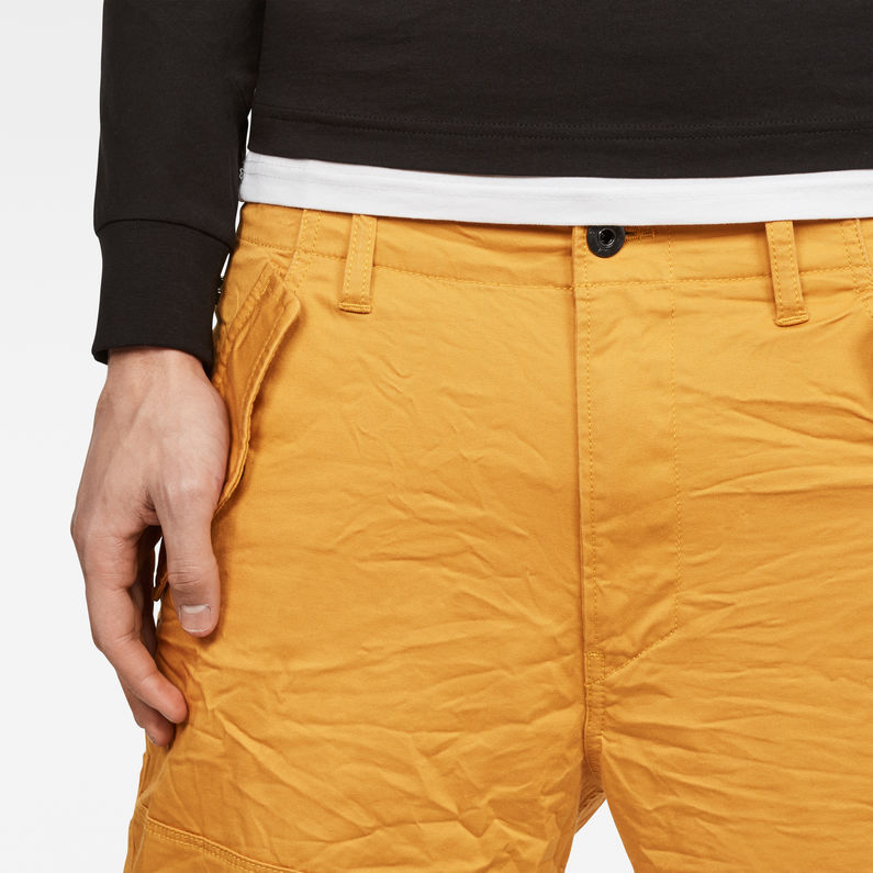 G-Star RAW® Rovic Deconstructed Loose 1/2-Length Shorts Yellow detail shot