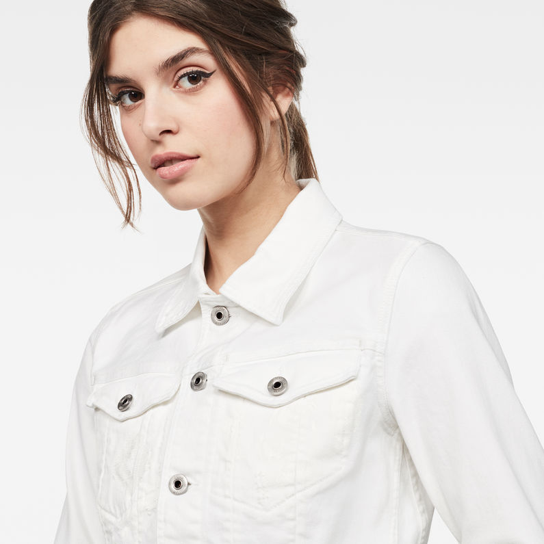 G-Star RAW® D-Staq Deconstructed Ripped Denim Jacket White detail shot