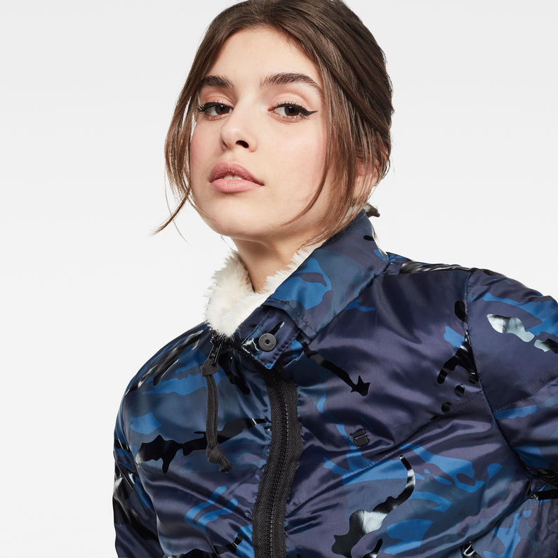 G-Star RAW® Alaska Padded Teddy Jacket Bleu foncé detail shot