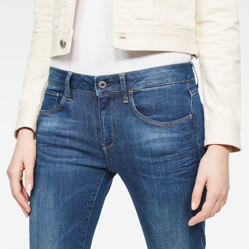 G-STAR® 3301 Deconstructed Mid Waist Straight Jeans Midden blauw