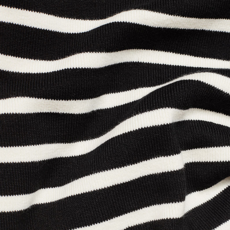 G-Star RAW® Iria Stripe Slim Knit Pullover Black fabric shot