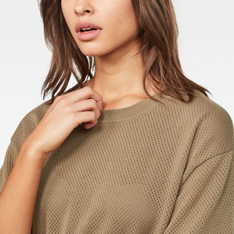 G-STAR® Boxy Mesh Knit Green detail shot