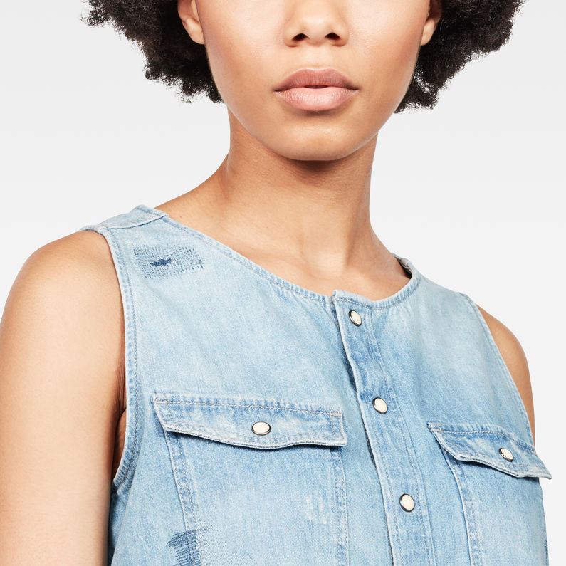 G-STAR® 3301 Graft Ripped Top Mittelblau