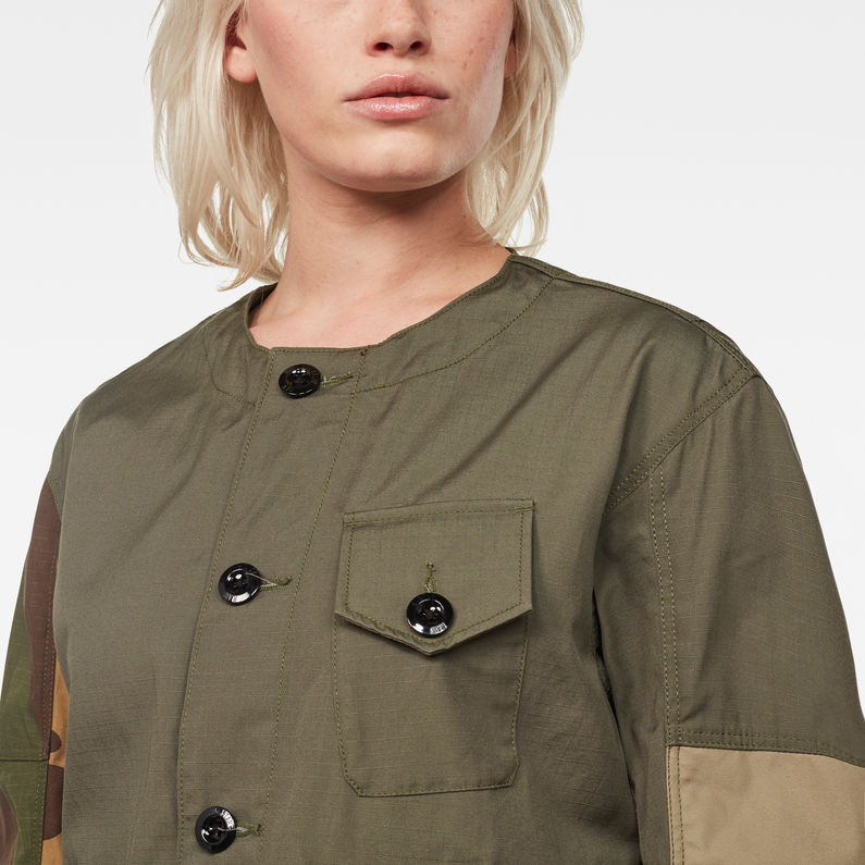 G-STAR® Aefon Field Tone-Mix Overshirt Green detail shot