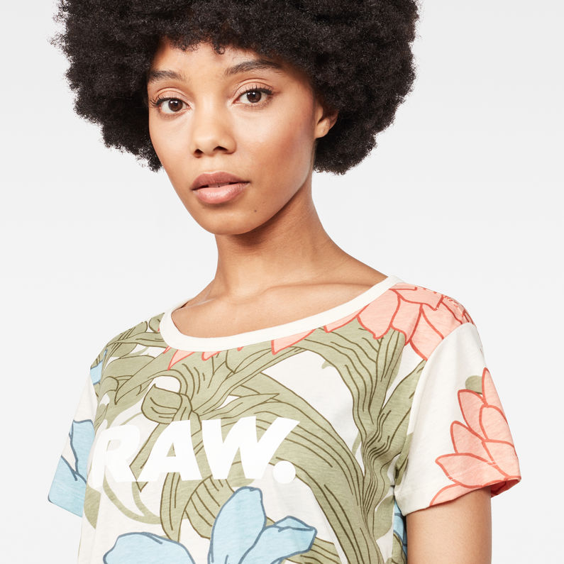 G-Star RAW® Lindelly Straight Patterned T-Shirt White detail shot