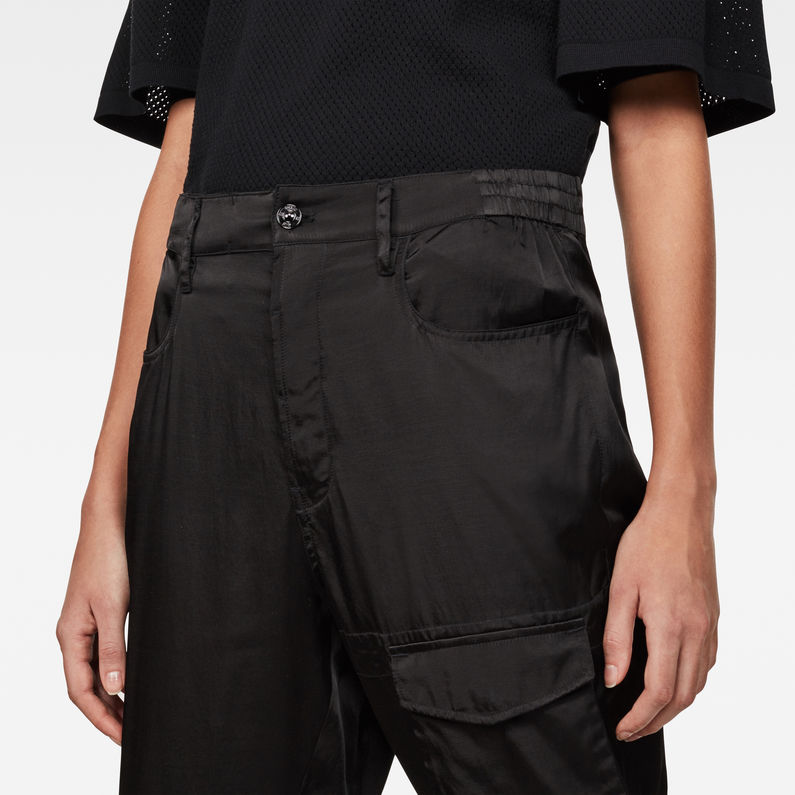 G-STAR® Boxxa 3D Mid waist Boyfriend Cargo Pants Black detail shot