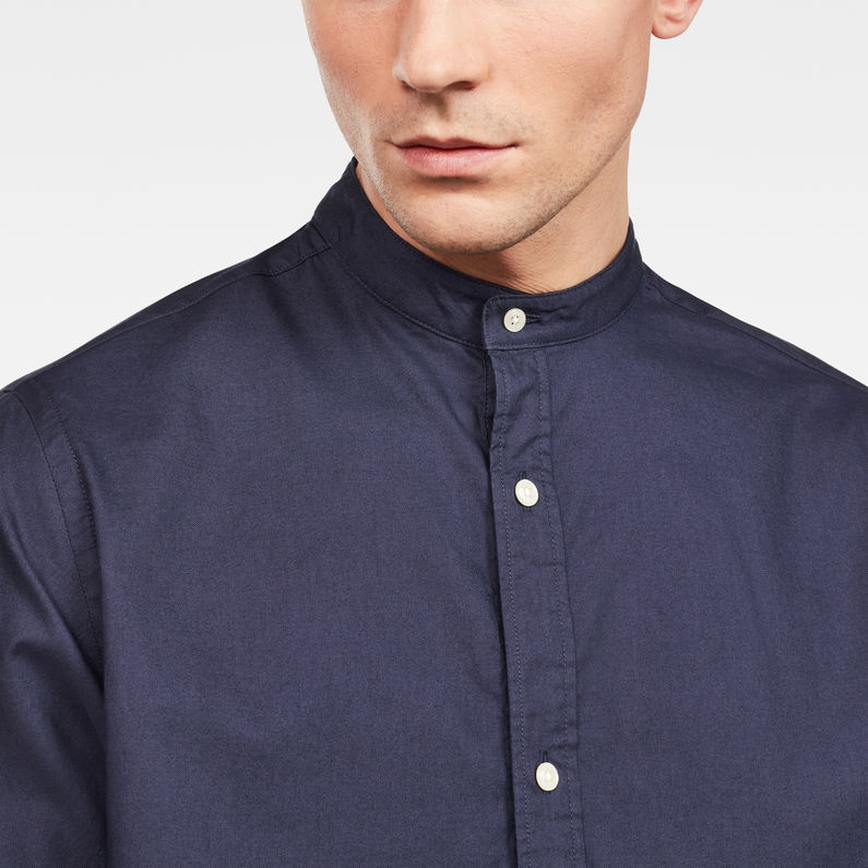 G-Star RAW® Bristum Collarless Relaxed 1/2-Closure Shirt Dark blue