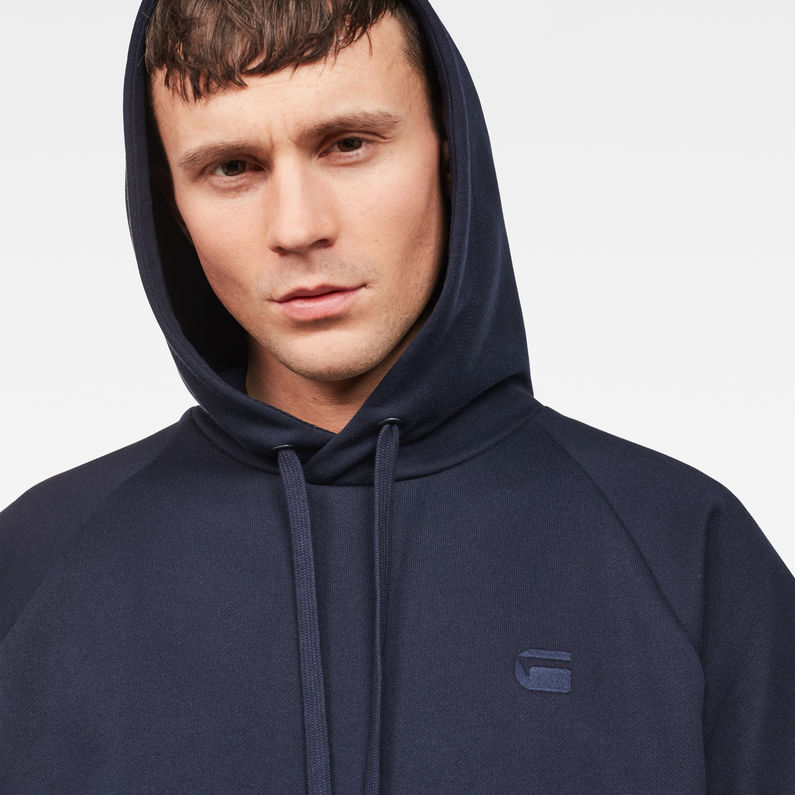 G-Star RAW® Tendric Stor Hooded 1/2-Sleeve Sweater Dunkelblau detail shot