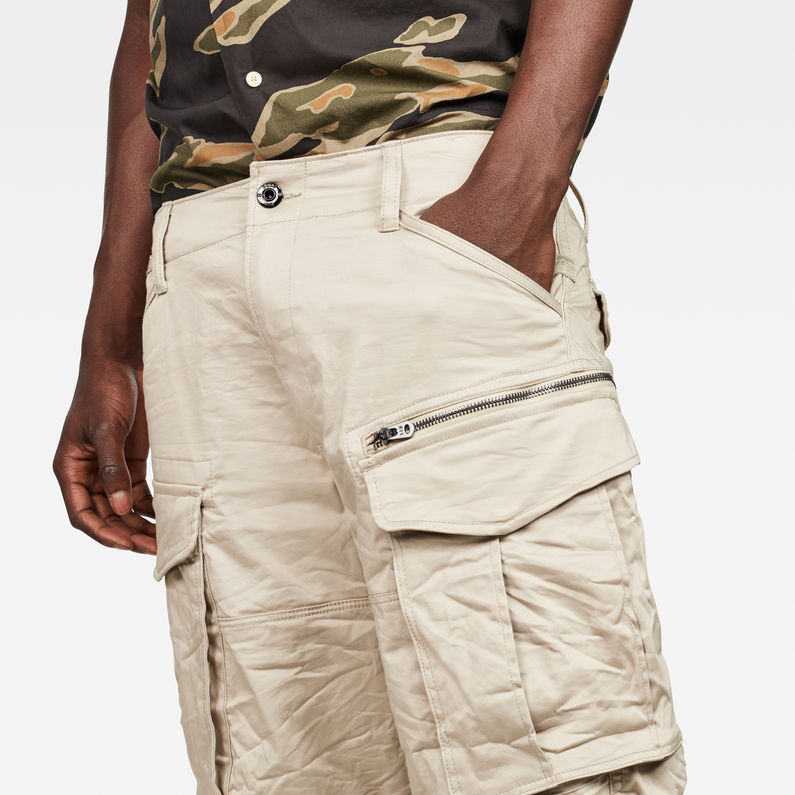 G-Star RAW® Rovic Zip Relaxed 1/2-Length Shorts Beige detail shot