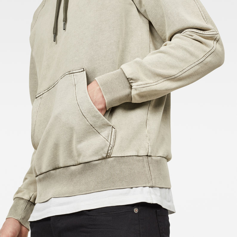 G-Star RAW® Lyl Strett Deconstructed Hooded Sweater Green detail shot