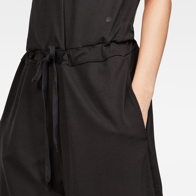 G-Star RAW® Raw Correct V-Neck Sleeveless Jumpsuit Black detail shot
