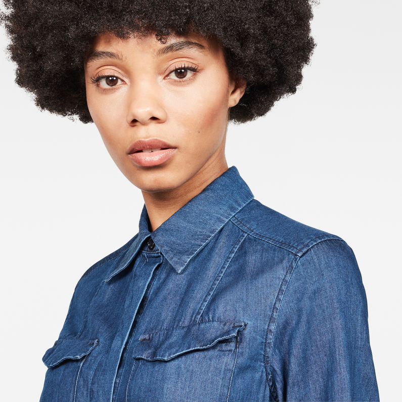 G-STAR® Tacoma Dress Medium blue detail shot