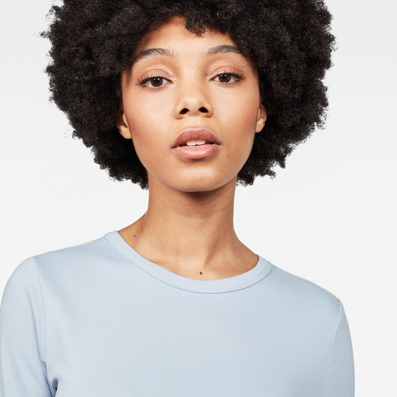 G-Star RAW® Silber Cropped T-Shirt Light blue detail shot