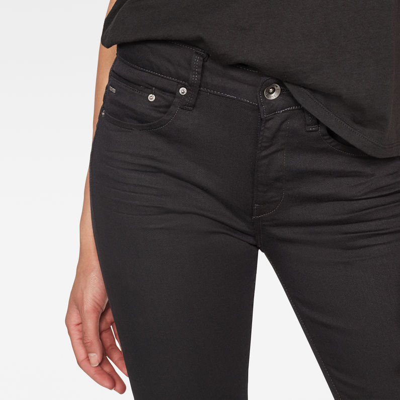 G-Star RAW® Midge Zip Mid Waist Skinny Color Jeans Noir