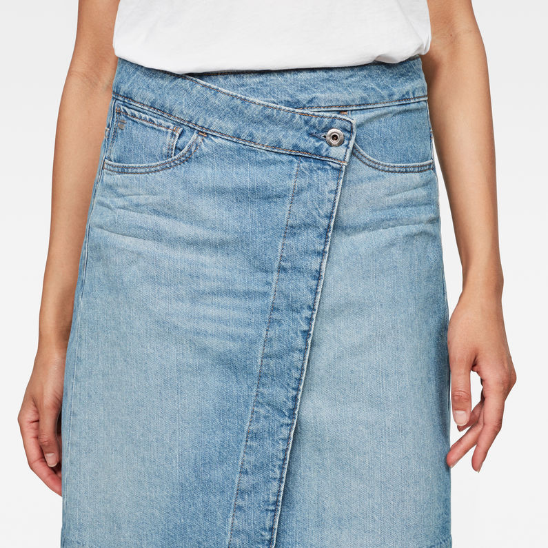 wrap around jean skirt