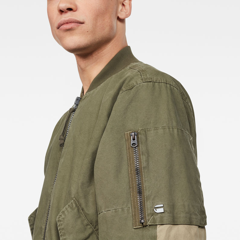 G-STAR® Rackam Tone-Mix Bomber Green detail shot