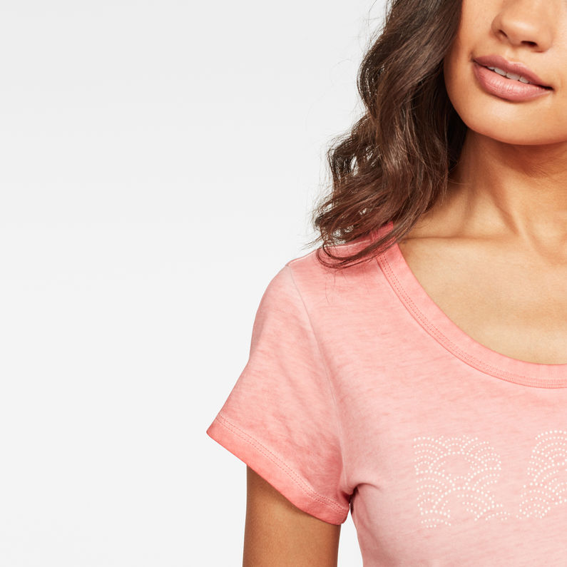 G-Star RAW® Teri Slim T-Shirt Pink detail shot