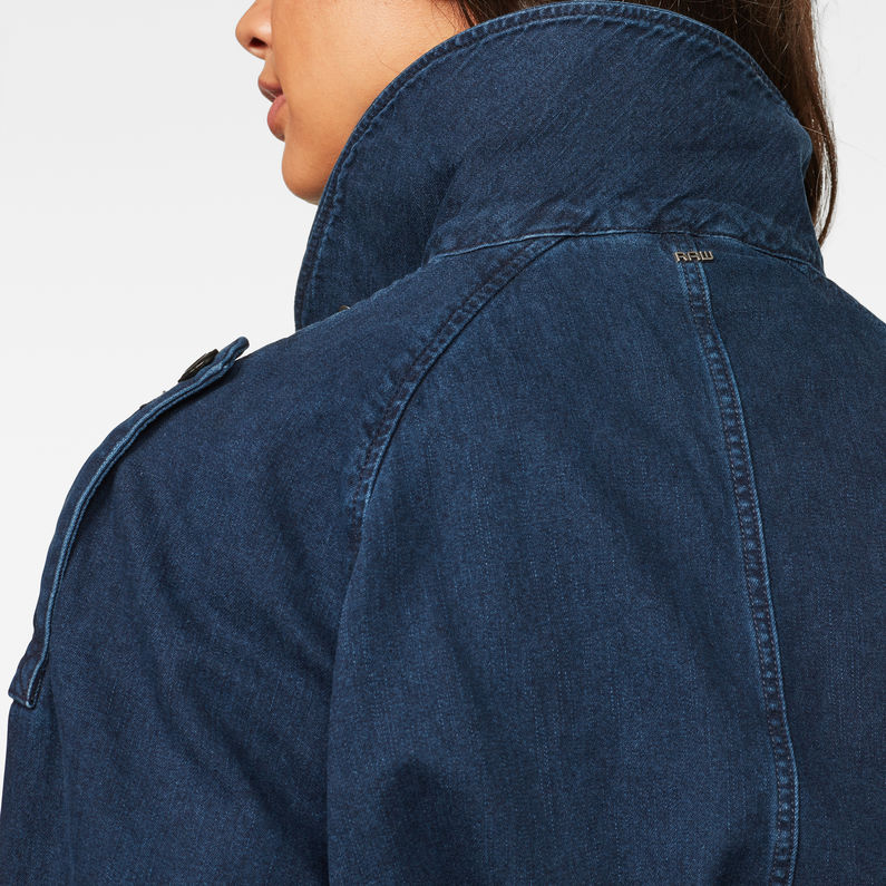 G-Star RAW® Minor A-line Loose Trench Dark blue detail shot