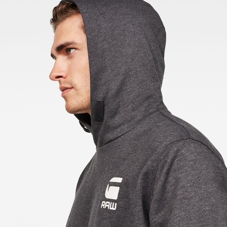 G-Star RAW® Doax Hooded Sweater Gris detail shot