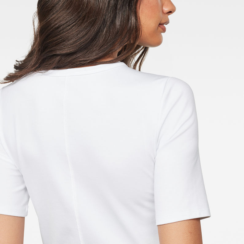 G-Star RAW® Silber Cropped T-Shirt Blanco detail shot