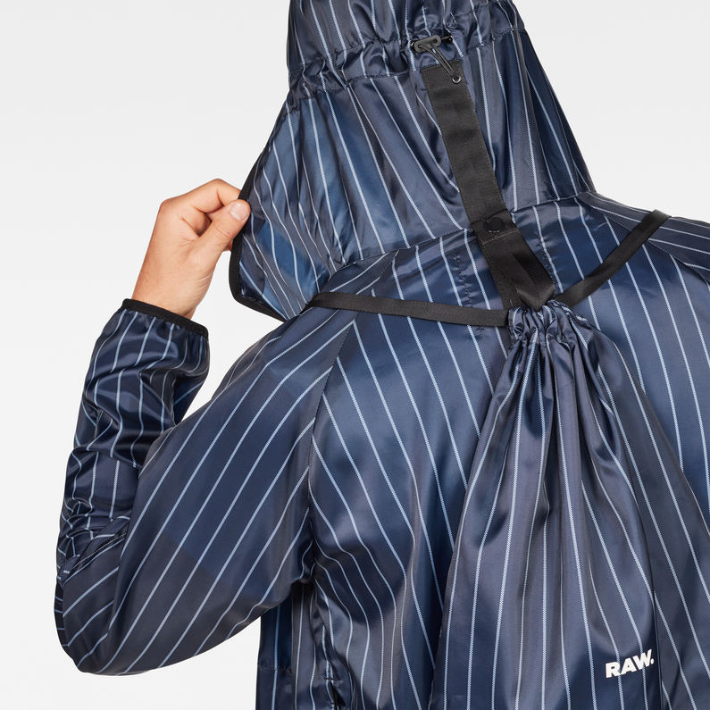 G-Star RAW® Strett Hooded Overshirt + Gymbag Bleu foncé detail shot