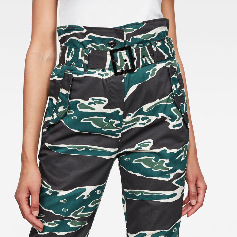 G-Star RAW® Rovic High Waist Paperbag Pants Green detail shot