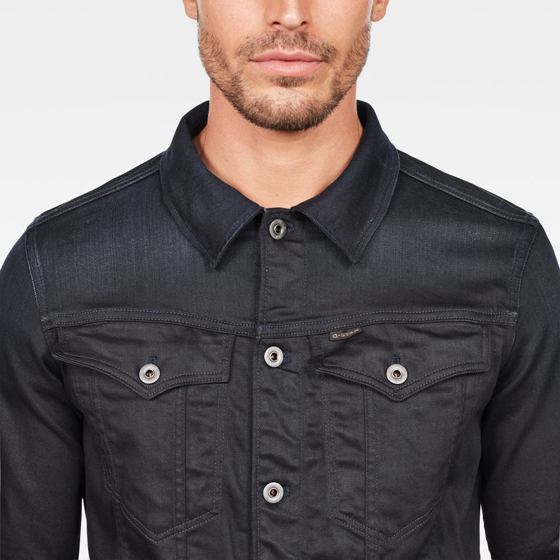 G-Star RAW® 3301 Deconstructed Slim Jacket Azul oscuro detail shot