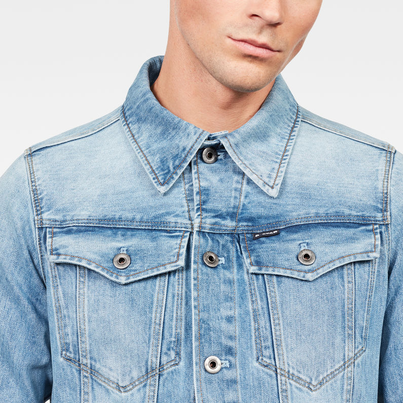 G-Star RAW® 3301 Slim Jacket Midden blauw detail shot