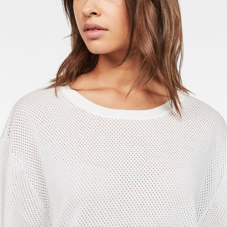 G-STAR® Boxy Mesh Knit White detail shot