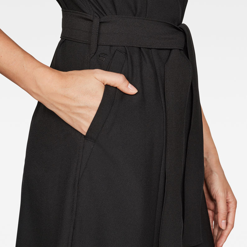 G-Star RAW® Bristum Deconstructed Shirt Dress Black detail shot