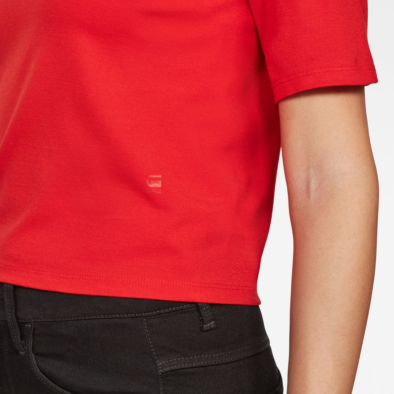 G-Star RAW® Silber Cropped T-Shirt Red detail shot