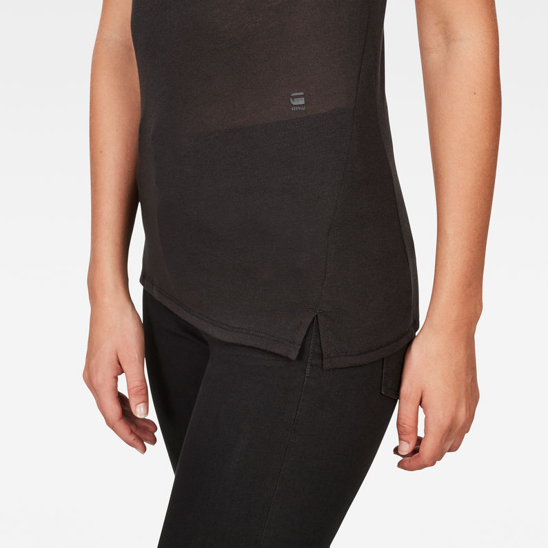 G-STAR® Deline Slim Funnel Sleeveless T-Shirt Black detail shot