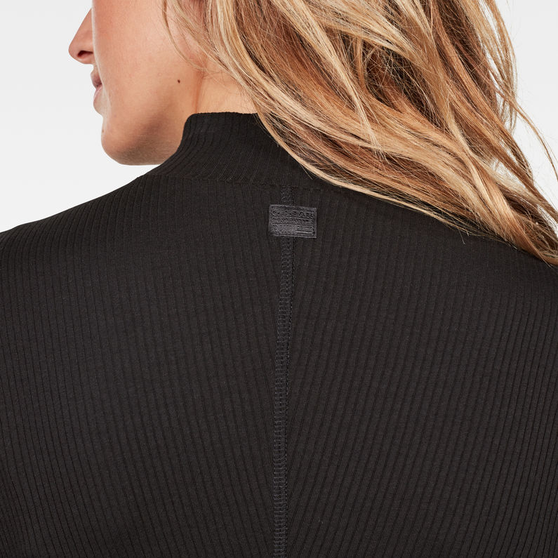 G-Star RAW® Silber Funnel Cropped T-Shirt Black detail shot