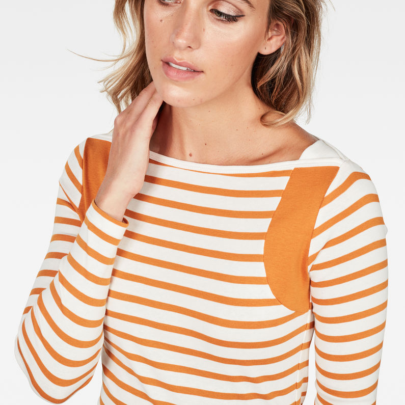 G-Star RAW® Zovas Slim Boatneck Orange detail shot