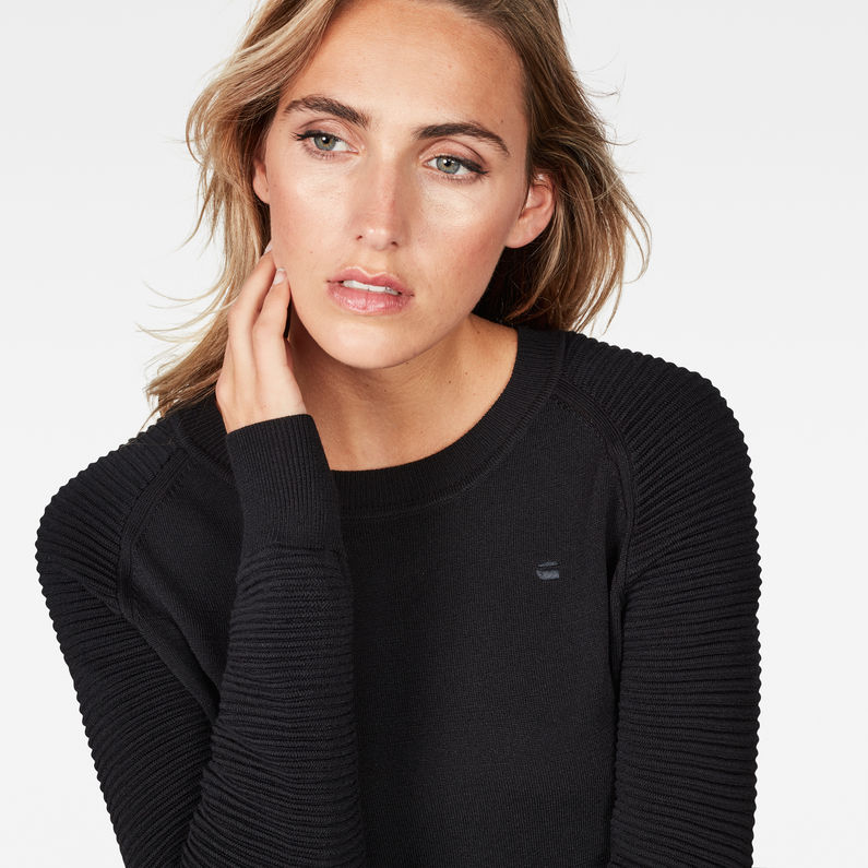 G-STAR® Suzaki Knit Dress Black detail shot