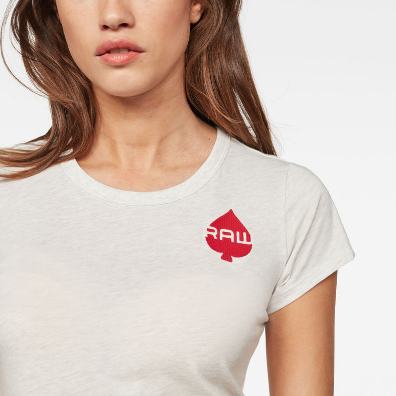 G-Star RAW® Graphic Spade Slim T-Shirt Blanc detail shot