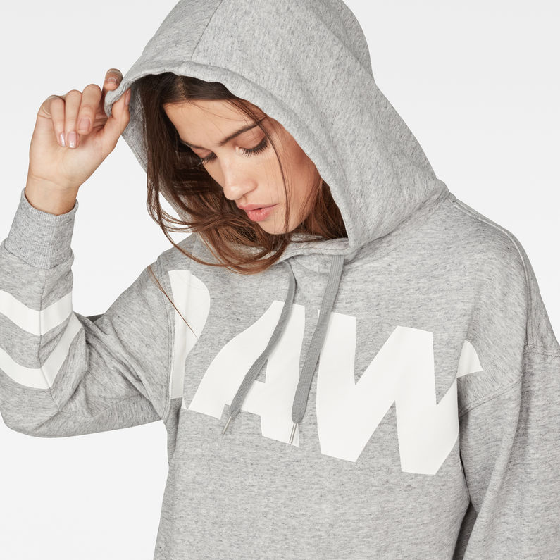 G-Star RAW® Scolla Oversized Hooded Sweat Dress Grey detail shot