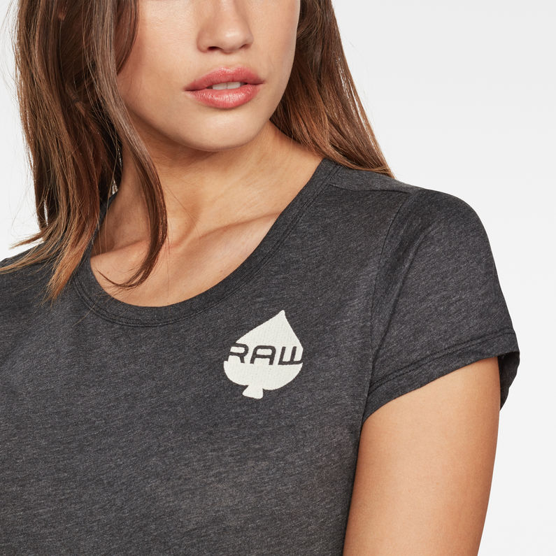 G-Star RAW® Graphic Spade Slim T-Shirt Zwart detail shot