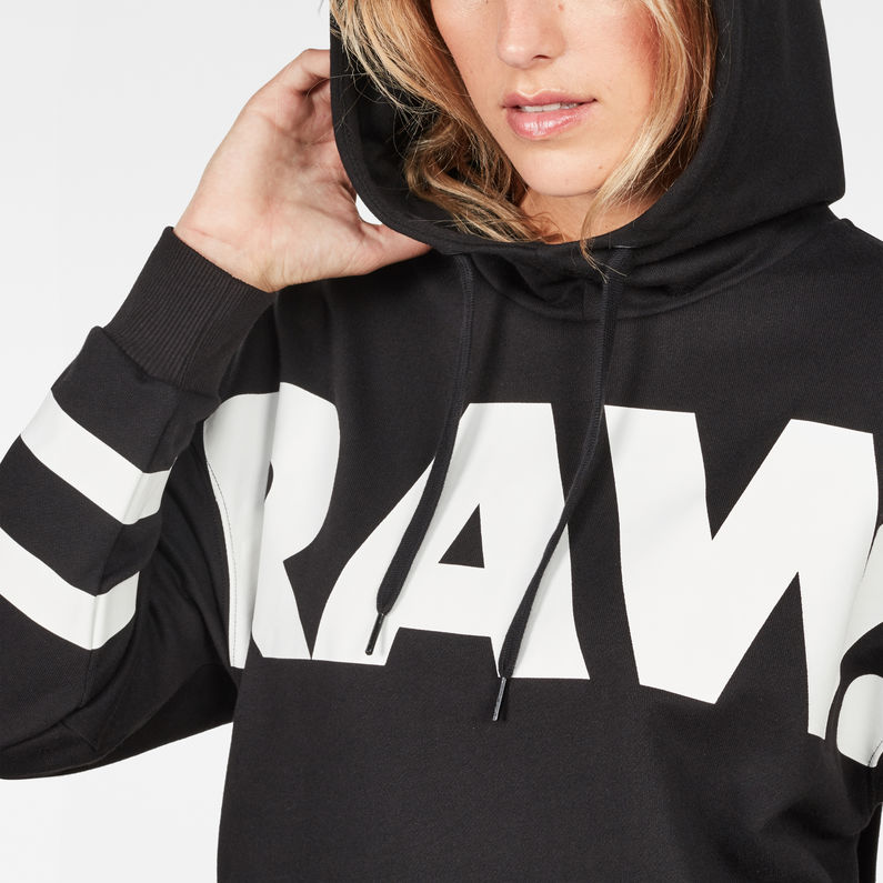 G-Star RAW® Scolla Oversized Hooded Sweat Dress Black detail shot