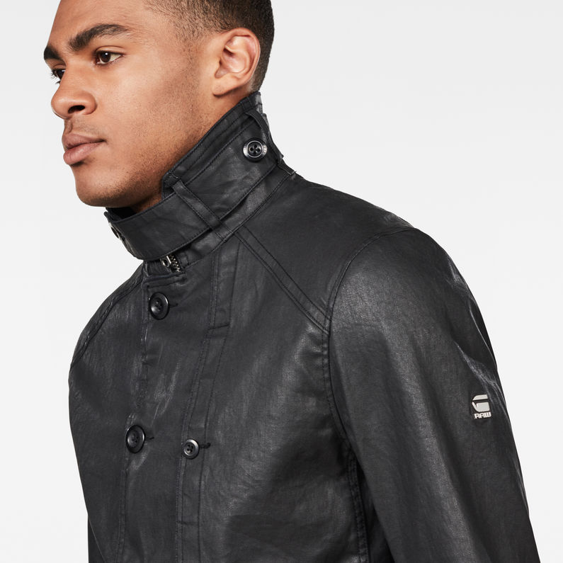 G-STAR® Garber Denim Trench Schwarz detail shot