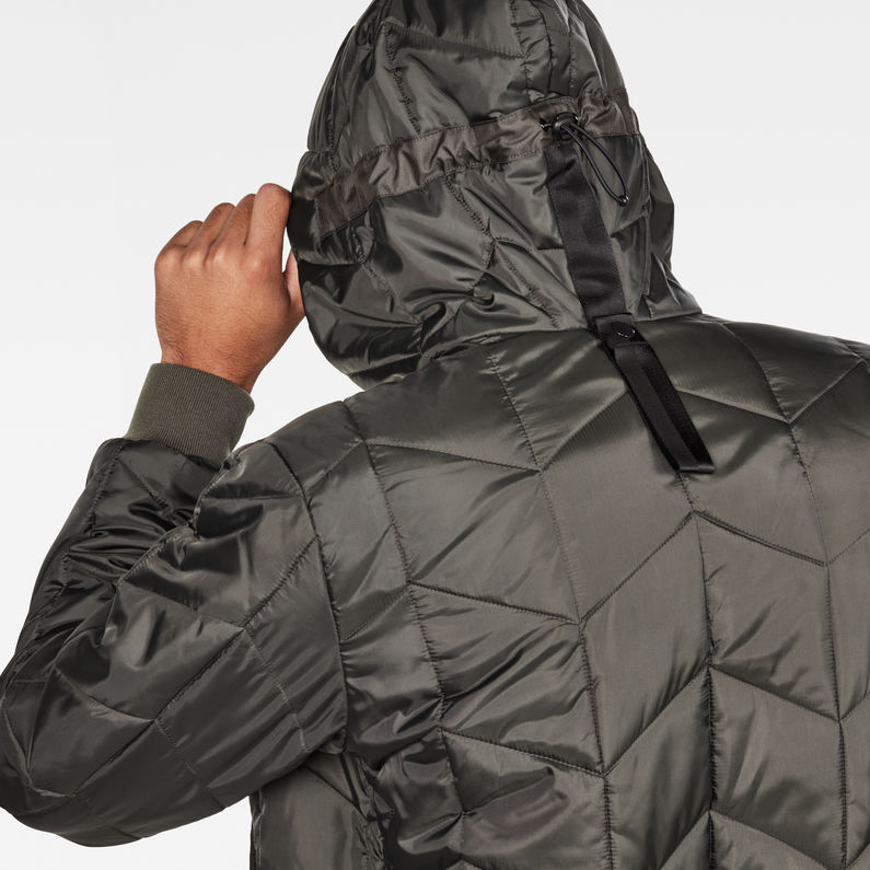 G-Star RAW® Whistler Meefic Quilted Hooded Bomber Grey detail shot