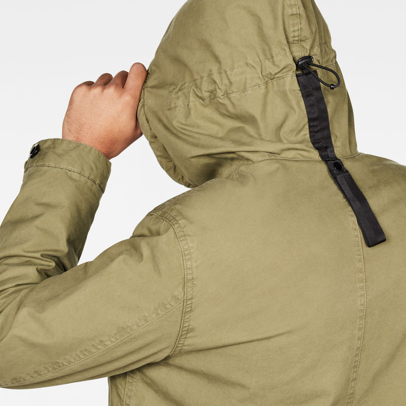 G-STAR® Strett Sherpa Hooded Parka Green detail shot