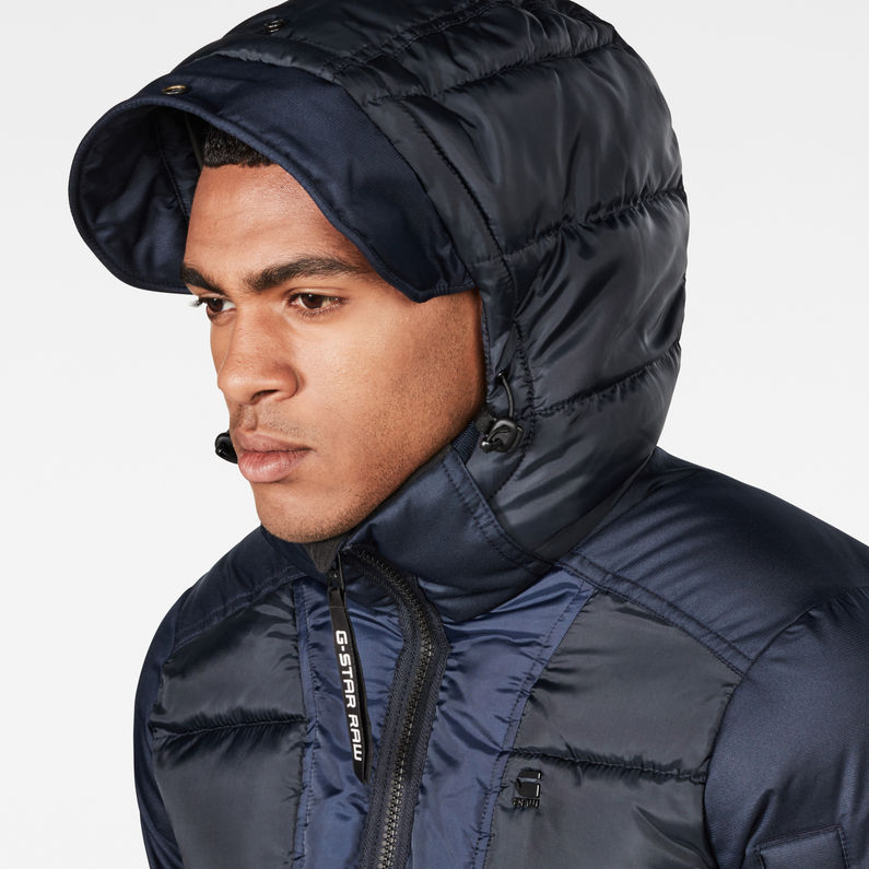 G-Star RAW® Whistler Hooded Quilted Jacket Dark blue detail shot