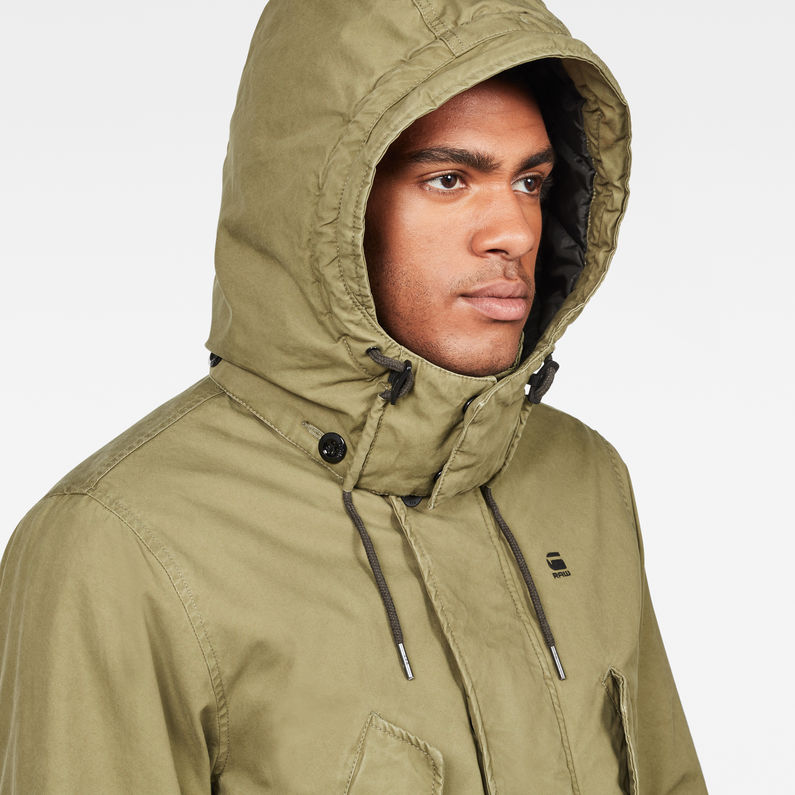 G-Star RAW® Vodan Padded Hooded Jacket Green detail shot