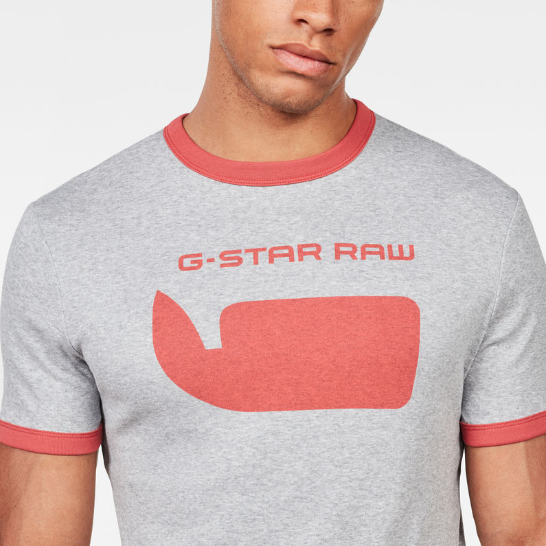 G-Star RAW® Seii Ringer Slim T-Shirt Gris detail shot