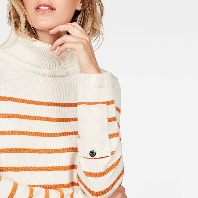 G-Star RAW® Deline Breton Turtle Knit White detail shot