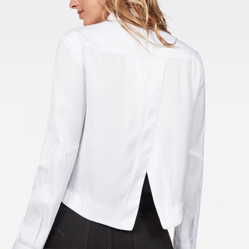 G-Star RAW® Vodan Dc Cropped Open Back Shirt White