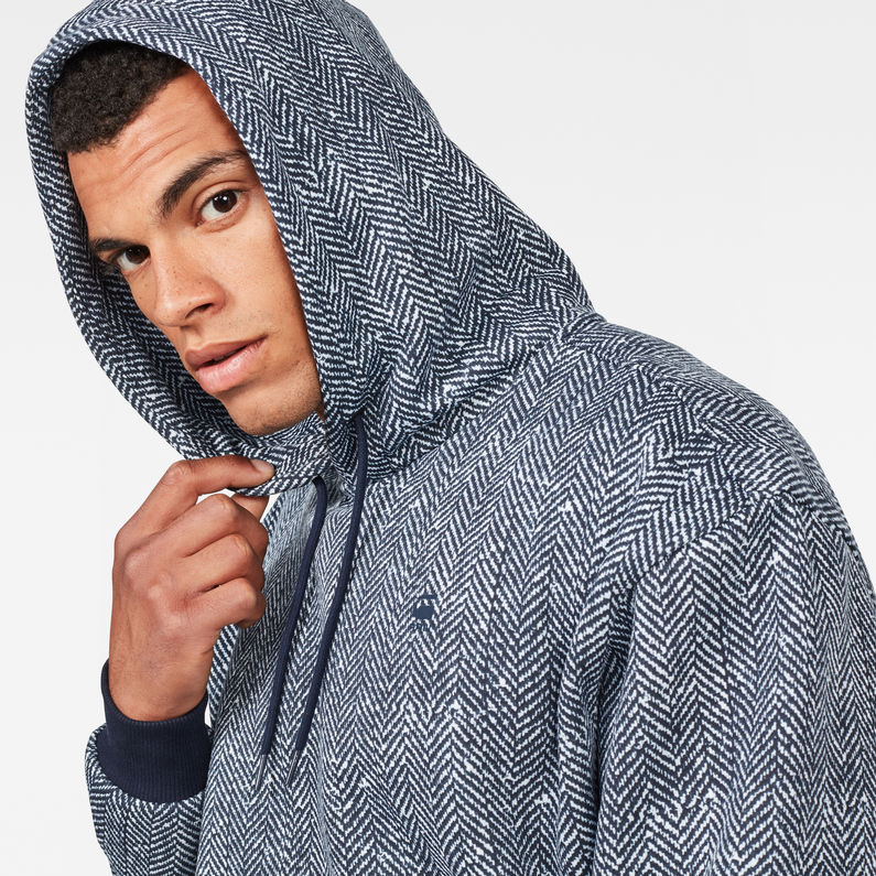 G-Star RAW® Siringo Stor Hooded Sweater Dunkelblau detail shot